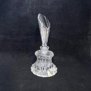 Vintage Heavy Czechoslovakian Crystal Ribbed Perfume Bottle w/ Stopper